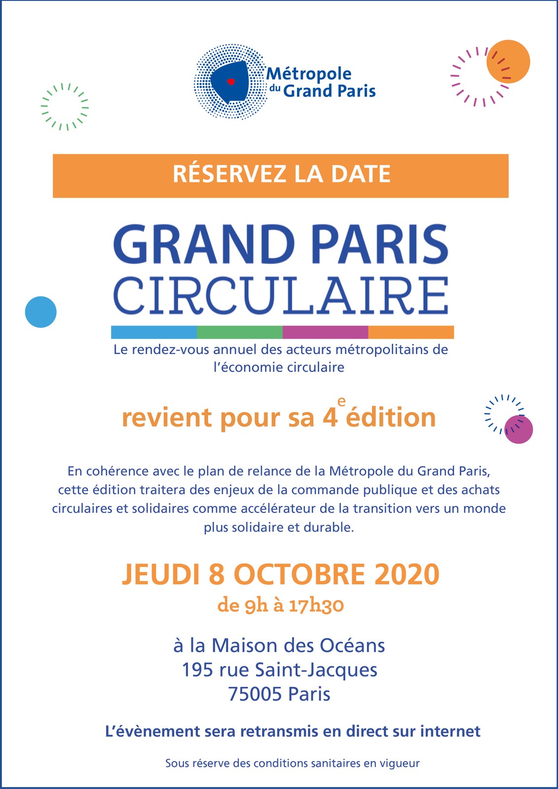Réservez la date - Grand Paris Circulaire - 8 octobre 2020